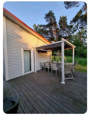Gårdshus nära hav och strand