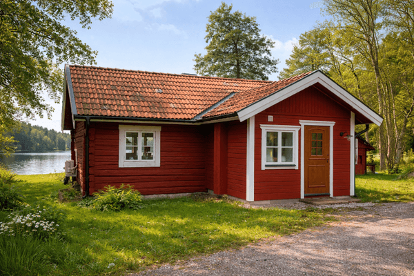 Sjöstuga vid Mälaren – brygga, roddbåt & bastu