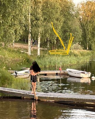 Välutrustad stuga vid Ljusnans strand