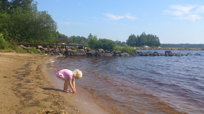 stranden ,200 från huset