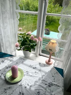 Stuga med sjötomt , ponnyer i hagen , jacuzzi . - Bild 54