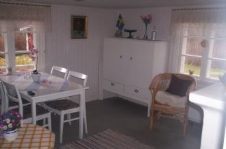 Vardagsrum med Tv och soffa