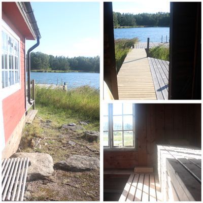 Bastuhus med egen brygga