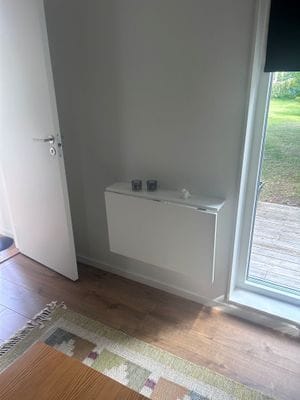 matbord går att fälla ner för mer plats
