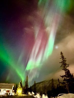 Utsikt från storstugan med Norrsken