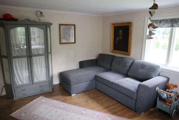 Vardagsrum med bäddsoffa