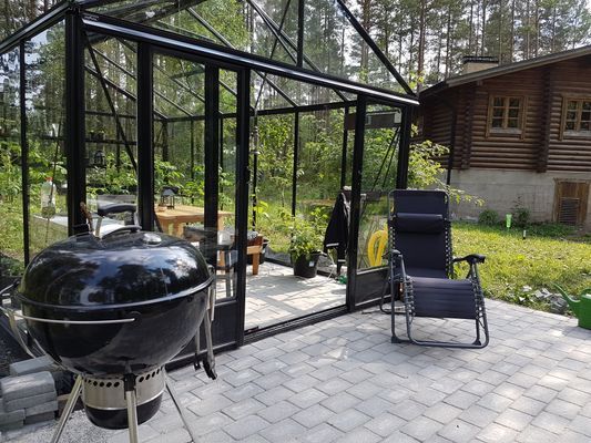 Timmerstuga med bastu m relax och växthus - Bild 30