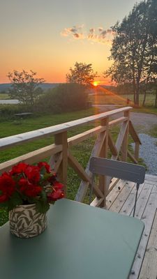 Solnedgång på altanen.