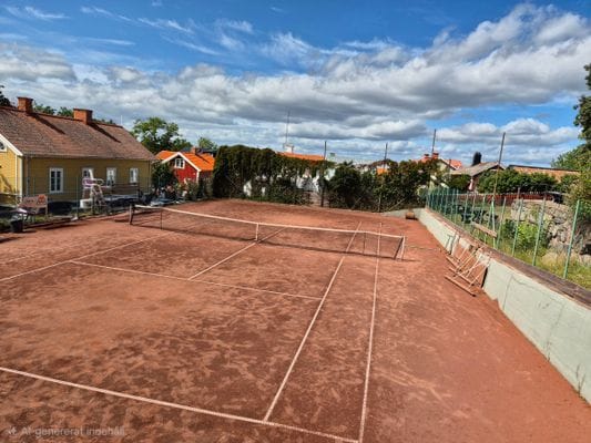 Tennisbana i centrala Öregrund