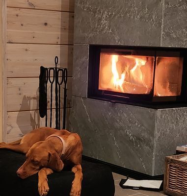 Stort vinterhus med utsikt mot Grövelsjöfjällen