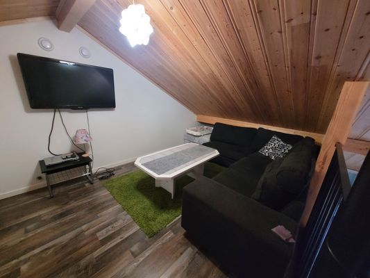 Tv-hörna på loftet