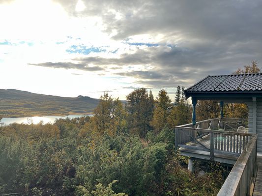 Utsikt från bastu mot Norge