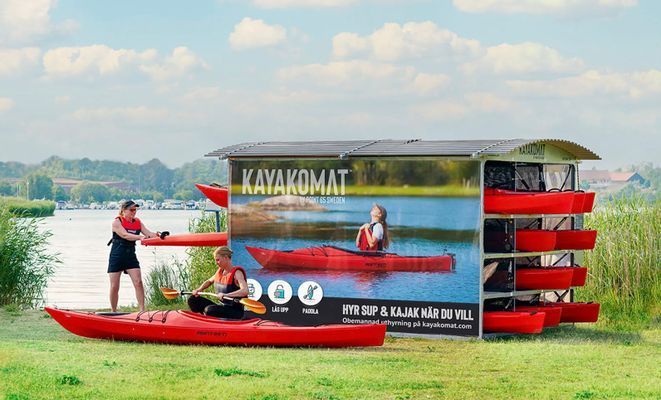 1,4km från stugan, Uthyrning kajaker hos KAYAKOMAT