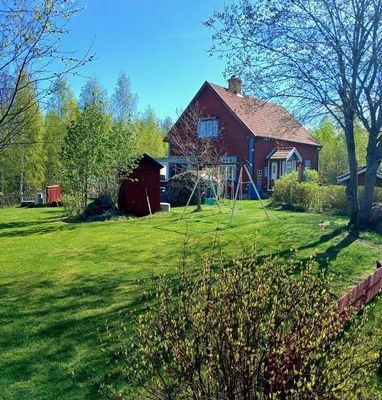 Stor gräsmatta för lek och spel