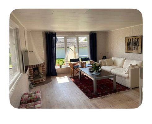 Hyr denna stuga i Haverdal på 55 m². 5-6 sängplatser. Från 10 000 kr per vecka. Se bilder och tillgänglighet här.