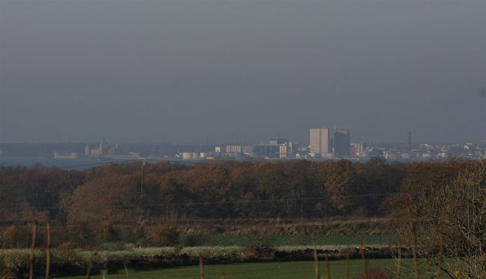 Utsikt mot väster och Kalmar vid horisonten