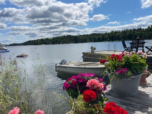 Nybyggd villa med sjötomt och egen brygga