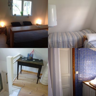 Hus vid havet nära stan