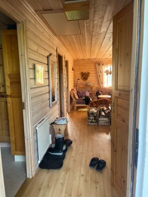 Stuga med fjäll- och sjöutsikt, bastu, och kamin - Bild 12
