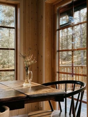 Röd stuga nära hav och skog - Bild 6