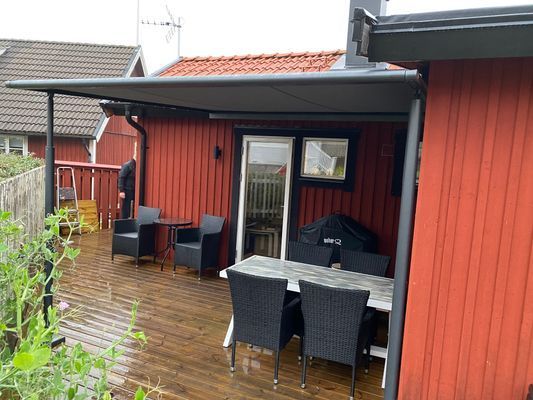 Uteplatsen en regnig dag