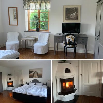 Sovrum på nedanvåningen i huset