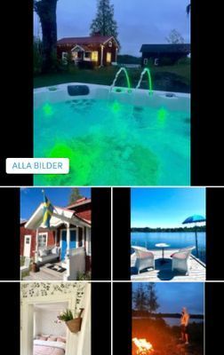 Stuga med sjötomt , ponnyer i hagen , jacuzzi . - Bild 63