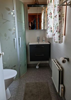 Nyrenoverat badrum med dusch