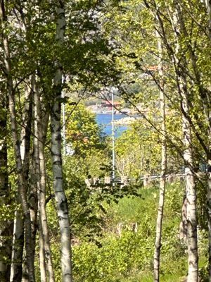 Glimt av havet i väster, med Valön och Lilla Eneskär