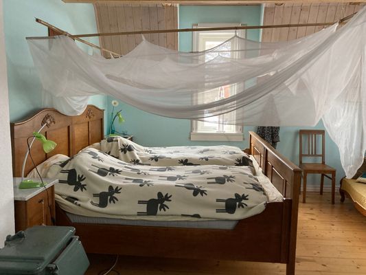 Familjesäng på övervåning