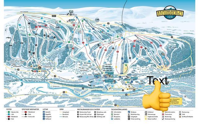 Stugans läge är på toppen av tummen