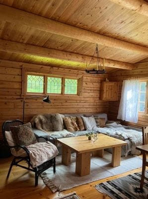Bild 4 på Timrad stuga i skog- och fjällmiljö