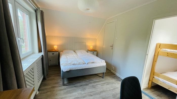 Sovrum med dubbelsäng