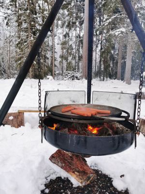 Åretrunt stuga med vedeldad bastu nära strand - Bild 8