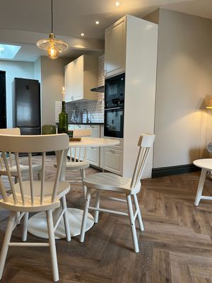 Vy från matplats över köket