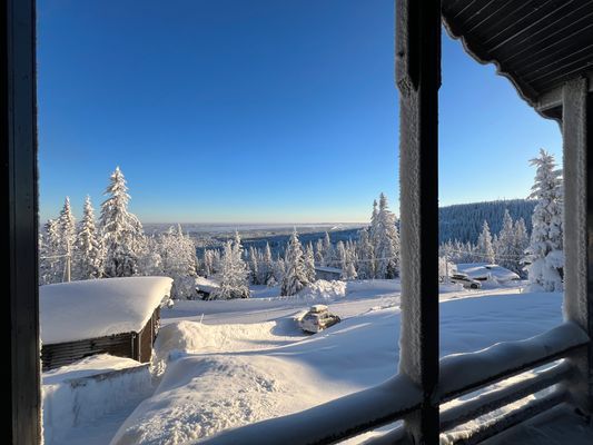Panoramautsikt över fjället. Toppläge i Sälen.