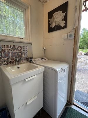 Tvättstuga i närliggande annex
