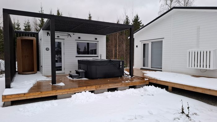 Lyxig Stuga med sjöutsikt, spa anläggning