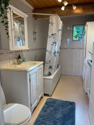 Timmerhus med egen sandstrand och brygga, inkl båt - Bild 24