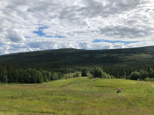 Utsikt från lägenhet och uteplats