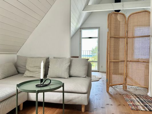 Vackert modernt trähus vid hav och strandängar - Bild 23