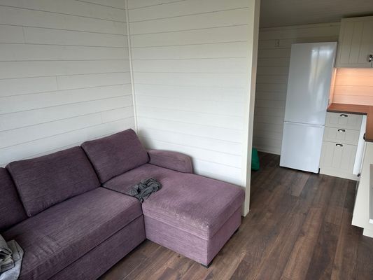 Nybyggd badstuga på sillen skrea strand