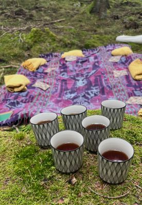 Skogsbad med avslutande teceremoni.