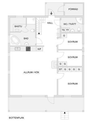 Planritning Bottenplan