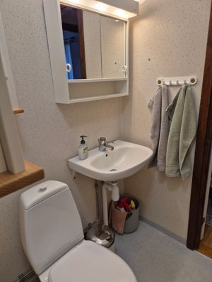 Tvättställ och väggskåp