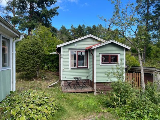 Möjlighet att hyra gäststuga ett par meter från huset