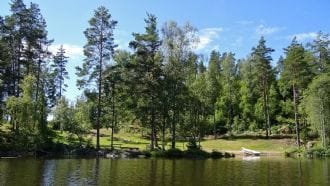 Norra Annexets park- och strandområde sett från sjön