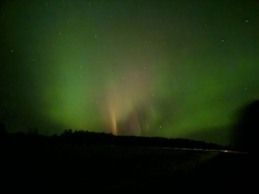 Norrsken fotat från verandan