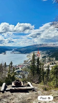 Åre View-husen sett från utsiktsplats på väg upp mot Hummeltoppen