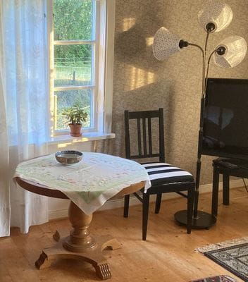 Del av vardagsrum mot söder.